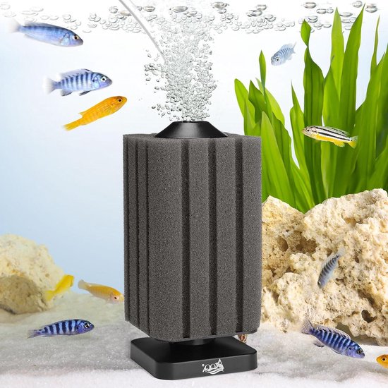 DONGKER Aquarium sponsfilter, elektrisch aquarium dubbele sponsfilter, stil schuimfilter, luchtlifter filters voor biologische en mechanische filtering