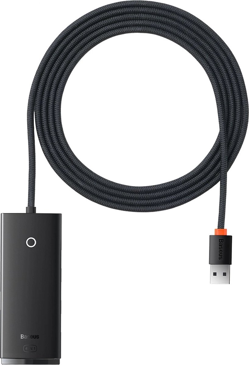 Baseus - Lite - Series HUB 4-poorts - (USB-A - naar - 4xUSB-A - 3.0) - 2m - zwart - (WKQX030201)