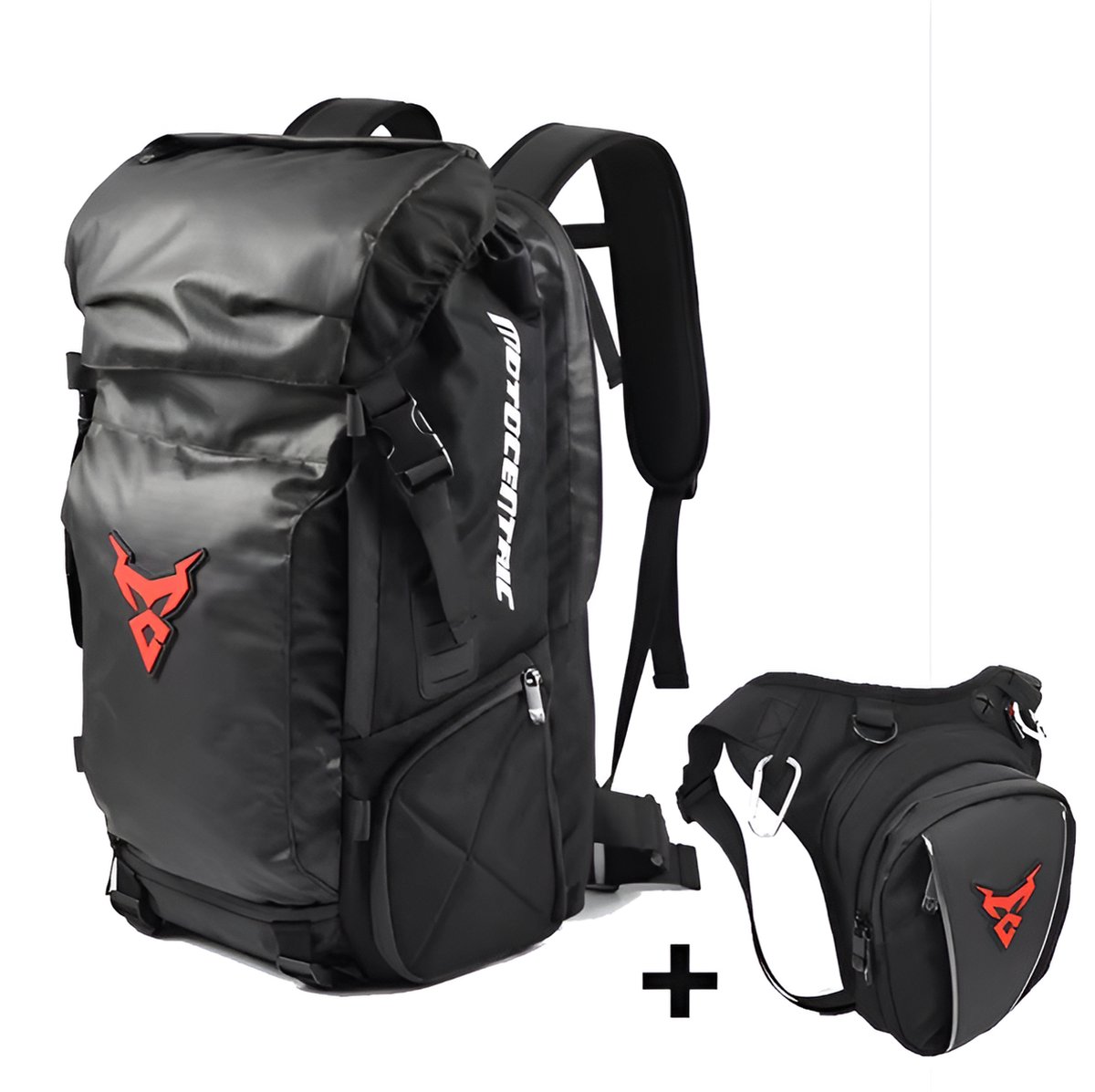 CarryQuest® - Motor Rugzak - Motorfiets Rugzak / Zadeltas Motor - Motorrugzak - 48L - Waterdicht - Oxford doek - Ergonomisch ontwerp - Lichtgewicht met Heuptas
