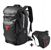 WoYoW®-Sac à dos/sacoche de moto 48L-étanche-tissu Oxford -conception ergonomique-léger avec sac banane