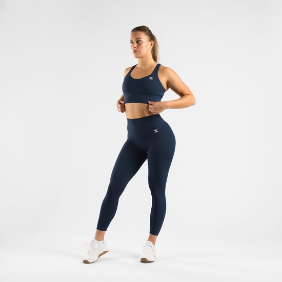 ZEUZ Sport Legging Dames High Waist - Sportkleding & Sportlegging Squat Proof - Fitness & Crossfit - Hardloopbroek, Yoga Broek - 70% Nylon & 30% Elastaan - Marineblauw - Maat XS van ZEUZ — afbeelding 4