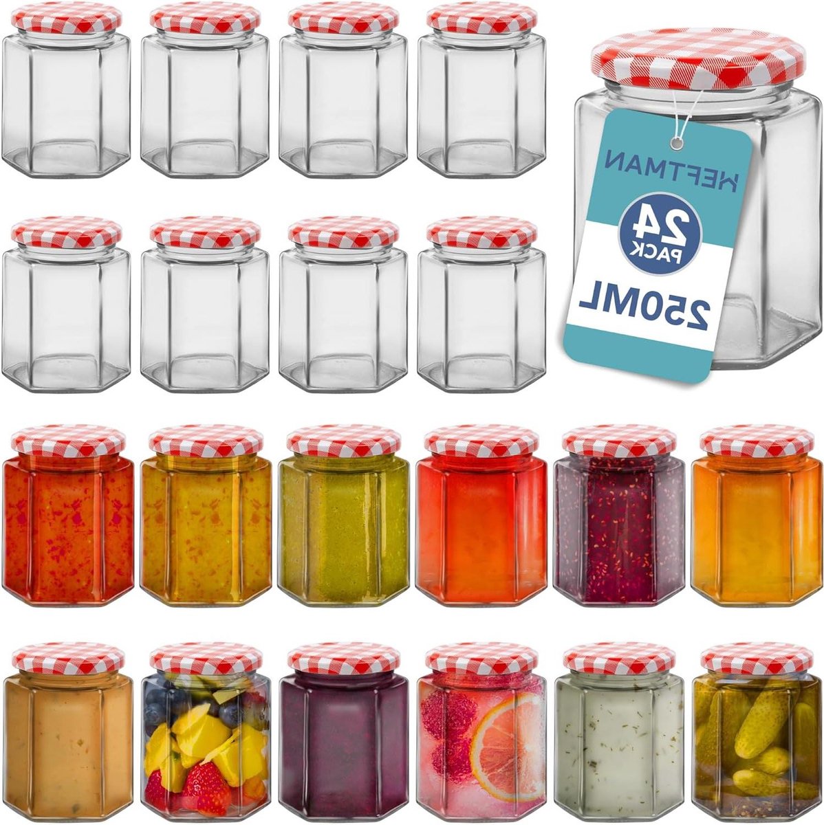 KADAX Inmaakpotten, met schroefdeksel, 235 ml, diameter 82, kleine jampotten met deksel, luchtdichte potten om cadeau te geven, schroefpotten, 50 stuks, zwart