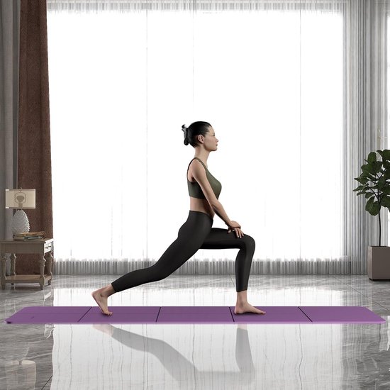 Opvouwbare 6 mm dikke yogamat met draagtas - Antislip TPE-oefening Pilates-mat voor 183 cm L x 61 cm B Yoga mat van Lion Jord. — afbeelding 5