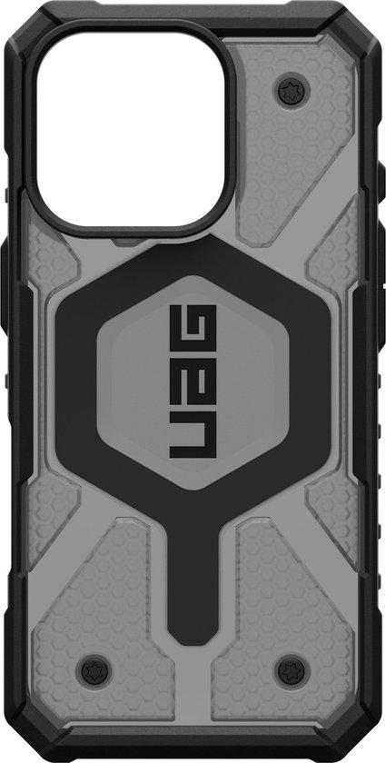Urban Armor Gear Pathfinder Transparent pour Apple iPhone 16 Pro | Cas de couverture arrière | Gros boutons | Cendre