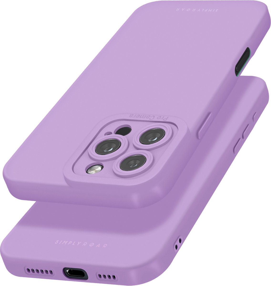 R-O-A-R, Beschermd Geschikt voor Apple iPhone 16 Pro Max Silicone Mat Soft Touch Camera, Paars