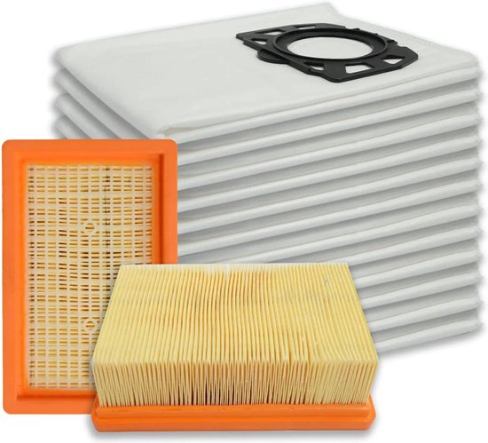 Foto: 2x filter en 10x stofzakken geschikt voor karcher mv4 mv5 mv6 wd4 wd5 wd6 geschikt voor karcher wd4000 t m wd5999 2 863 006 0 vervangingsonderdelen stofzuigerzakken