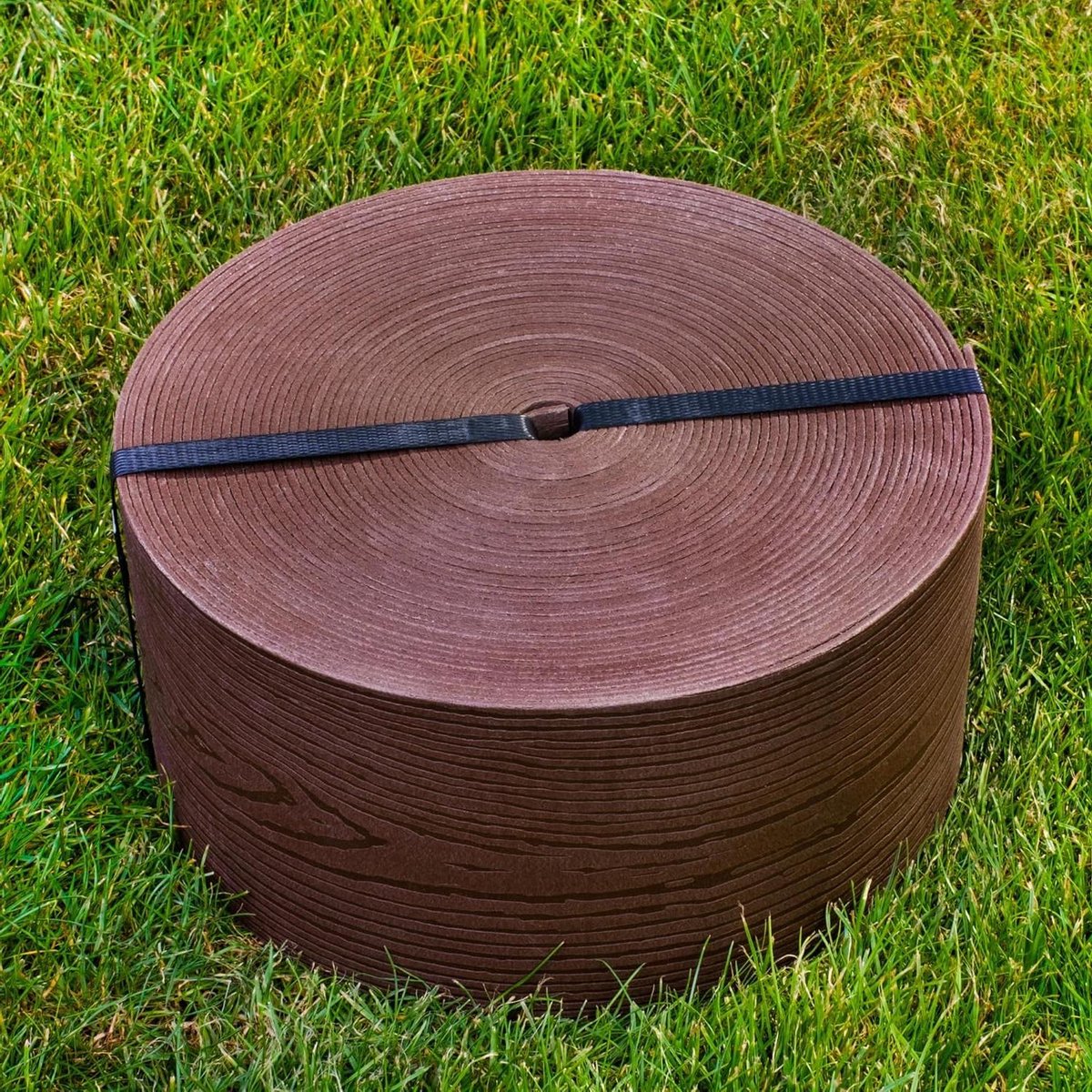 Flexibele Gazonrand 20m Hoogte 13cm - Kunststof Gazon Perkranden - Makkelijk te verwerken - Bruin houtdecor