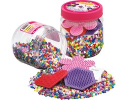 Hama - Strijkkralen in een Ton – 4000 Kralen met 3 Grondplaten – Roze – Creatief Speelplezier Hama - Strijkkralen in een Ton – 4000 Kralen met 3 Grondplaten – Roze – Creatief Speelplezier