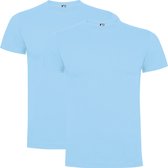 Licht Blauw 2 pack Premium t-shirts Roly Dogo maat XXL