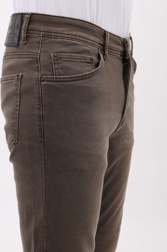 Neat Regular Jeans Homme - Jeans Stretch Homme - MM-R-02 - Marron