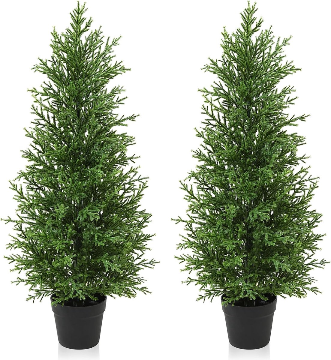 Goodivery ® Realistische Kunstkerstbomen van 90 cm voor Binnen en Buiten - UV-bestendig, Onderhoudsvrij, Set van 2