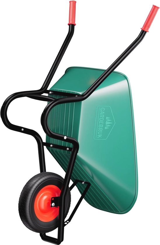 Kruiwagen 100 liter - Belastbaar tot 150 kg - Luchtbanden en Kunststof Kuip van Tectake — afbeelding 4