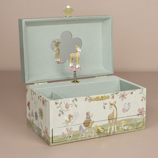 Little Dutch juwelenkistje met muziek - Forest Friends - met hertje figuur - met speciaal vak voor ringetjes en extra lade - decoratief van Little Dutch — afbeelding 4