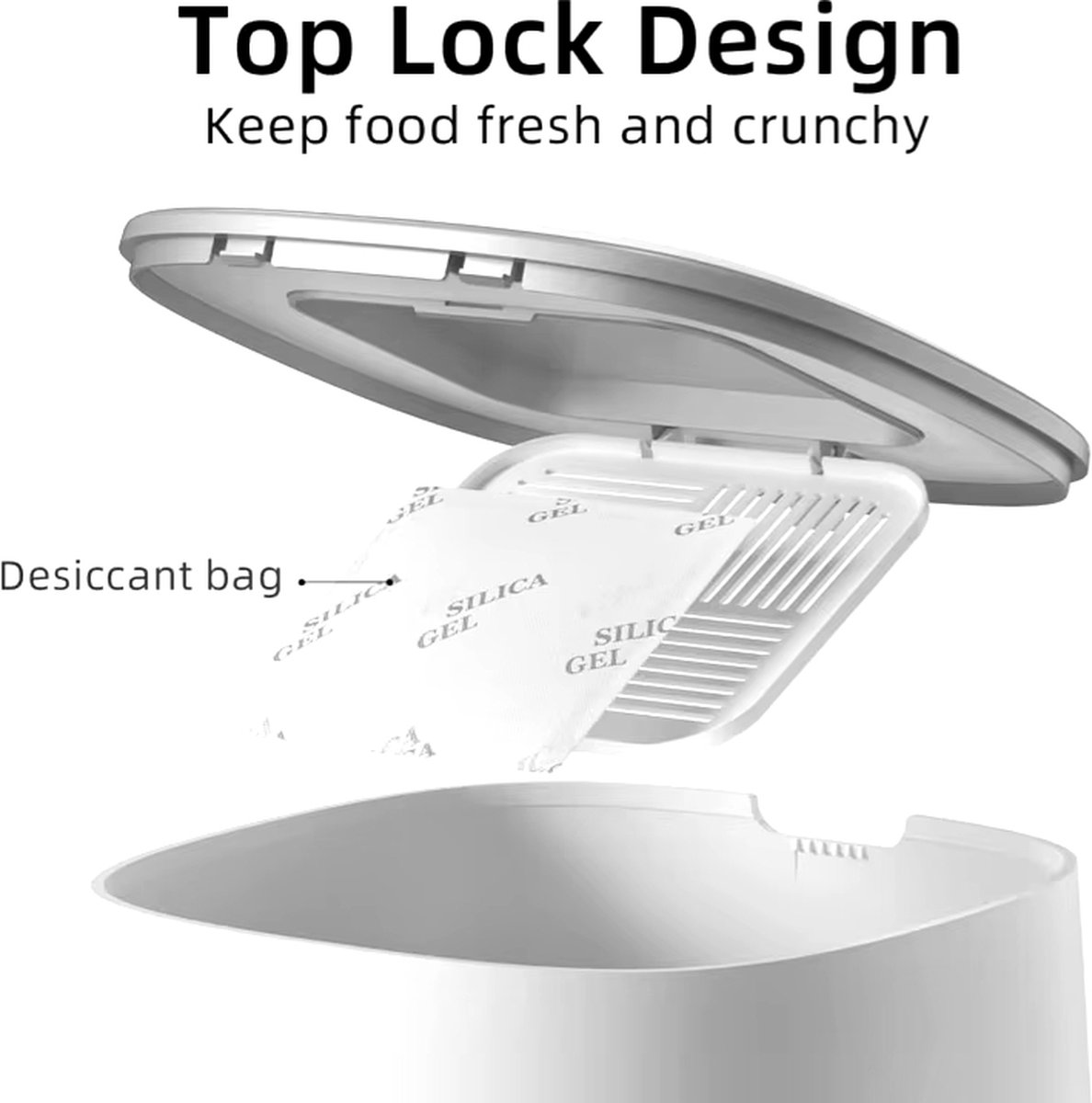 Voerautomaat - 4L - WIFI - RVS - Smart - Wit - Automatische - afbeelding 3