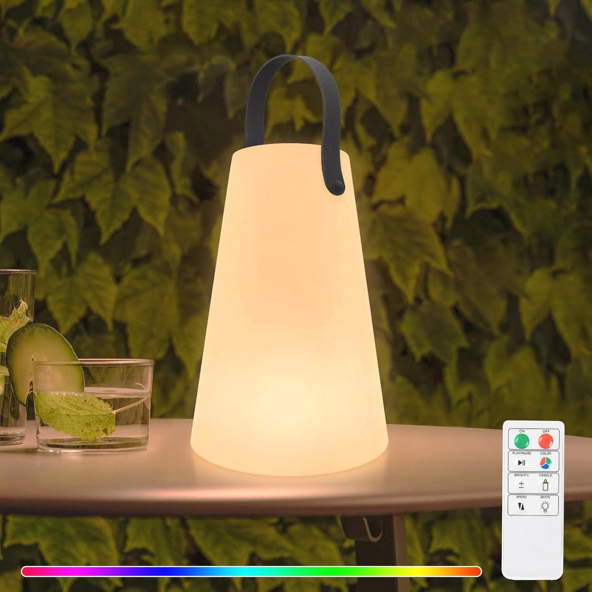Draadloze LED Tafellamp - Dimbaar, 8 Kleuren, USB Oplaadbaar, Voor Buiten en Camping