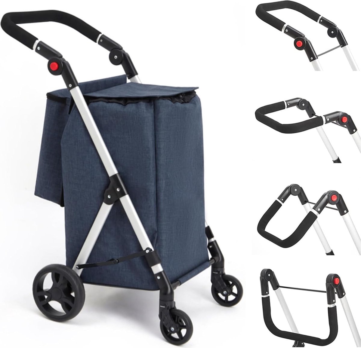 Goodivery ® Boodschappentrolley, met koeltas, 50 l, blauw
