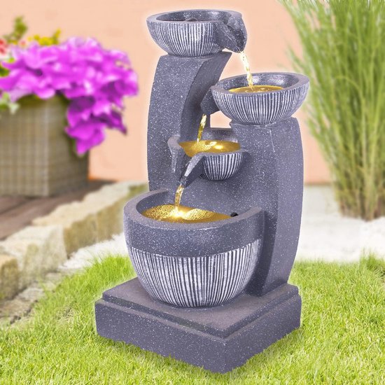 Fontaine Décorative D'intérieur/extérieur Avec Fée Et Lumière LED - 230V, Pour Jardin, Terrasse, Salon
