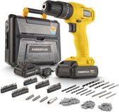 Powerplus 20V Schroef-, klopboormachine - POWXBOX004 - 30Nm - incl. 2 batterijen 20V 1.3Ah en lader - 158 acc.