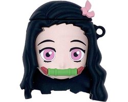 Enluxe Geschikt voor AirPods Nezuko Kamado Case - Geschikt voor AirPods Pro 1 & 2 - Anime-Inspiratie met Duurzame Bescherming en Draadloos Opladen Compatibel