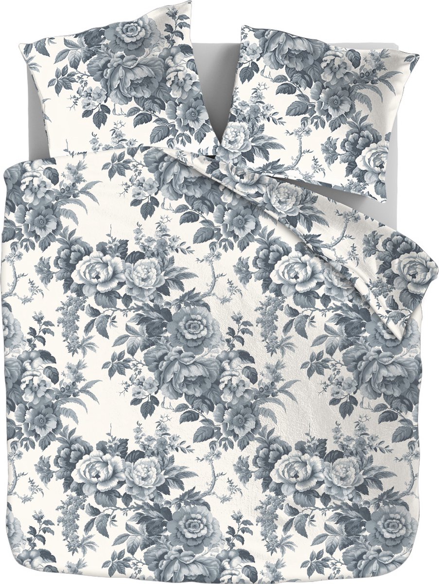 Zydante Dekbedovertrek Set 200x220 - Katoen - Dekbedhoes met 2 kussenslopen - Indigo Flowers