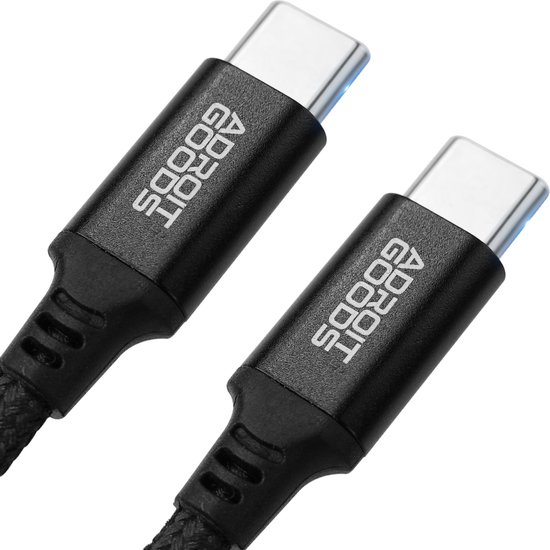 AdroitGoods Usb-C Kabel - Nylon Gevlochten - 60WPD - 480Mbps - 800CM - Zwart