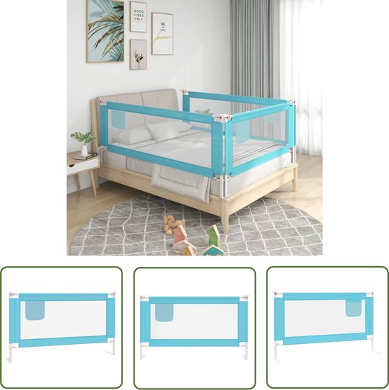 vidaXL Bedhekje peuter 150x42 cm blauw kopen