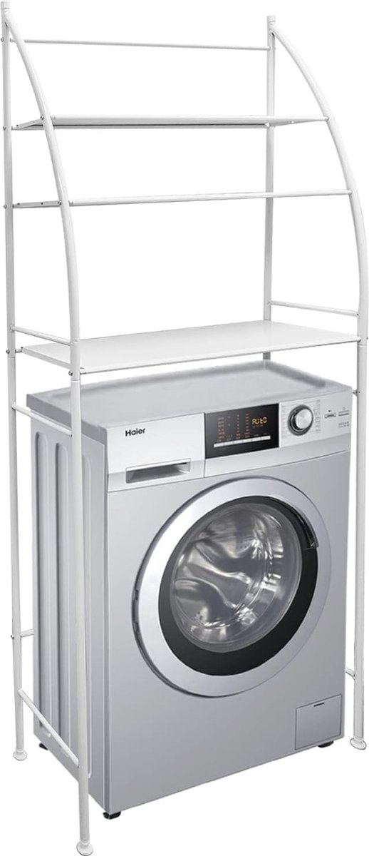 Plank Over Wasmachine met 3 Planken - Metalen Organizer voor Bijkeuken
