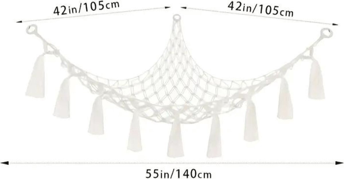Livano Knuffel Net - Hangmat - Speelgoed - Opbergsysteem - Hangmat Voor Knuffels - Organizer - Wit