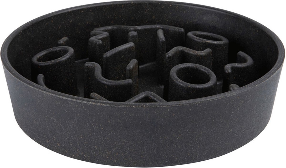 District 70 Bamboo slowfeeder donkergrijs voor de hond 28 cm