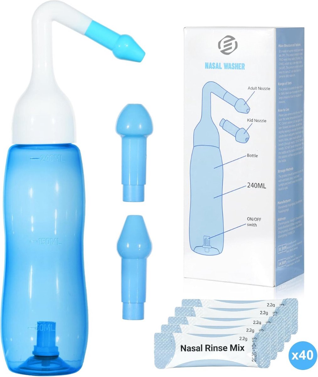Goedkoopste Equivera Neusdouche - Neus Douche - Neusdouche Volwassenen - Neusreiniger - Neus Reiniger - Neusspoeler - Neusspoeler - Neusspoeling - Professionele Neusdouche - Verkoudheid - Hooikoorts