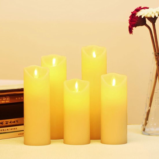 Bougies LED Réalistes Ivoire Avec Télécommande – Lot De 9, Effet Flamme Qui Scintille
