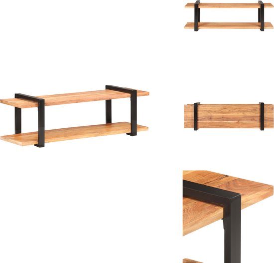 GIANTEX Tv-standaard tot 139,7 cm, tv-meubel van PE-rotan, met 2 kasten en open planken, consoletafel met massief houten poten, voor woonkamer, slaapkamer, natuurlijk