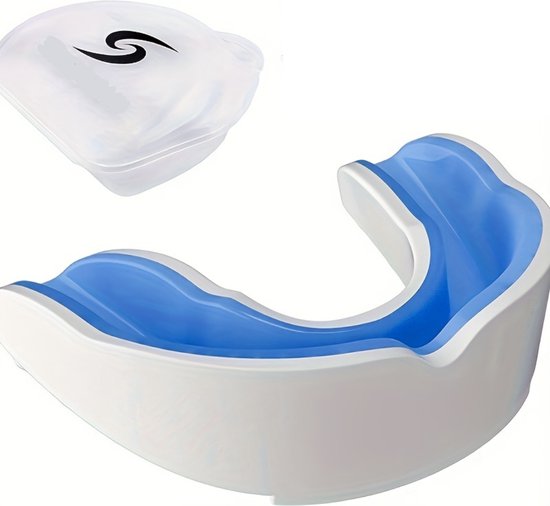 Bovista Mouthguard Adulte & Enfants - Mouthguard - Kickboxing Mouth Guard - Arts Martiaux - Boxe - Blauw & Wit - Groot