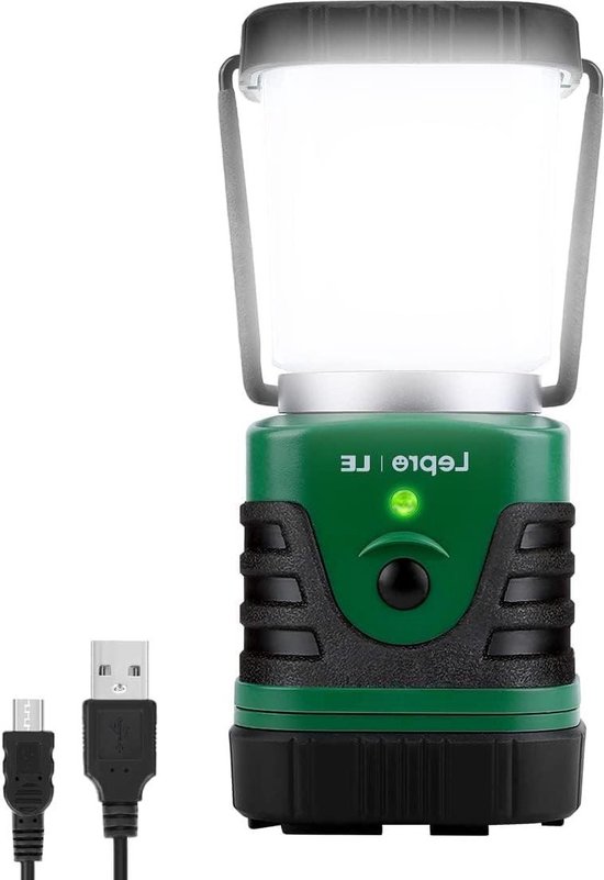 Éclairage de tente Lampe de camping portable à LED - super lumineuse - rechargeable - projecteur - support et crochet - 4 niveaux de luminosité - dimmable - lampe de secours - panne de courant - randonnée - urgence - pannes - [classe énergétique A++]