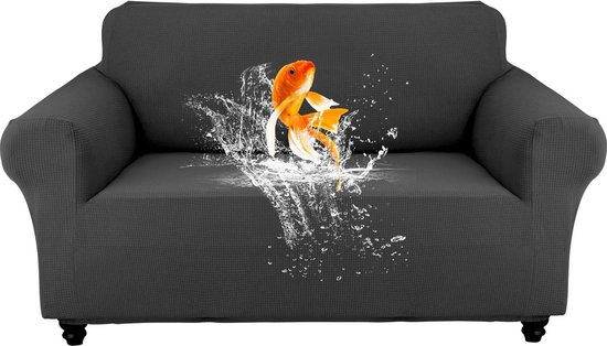 Deconovo Elastische Bankhoes, Antraciet, Stretch Bankoverstrek met Armleuning, Sofa Cover voor Woonkamer, Fauteuil, 1 zit, 80-120 cm