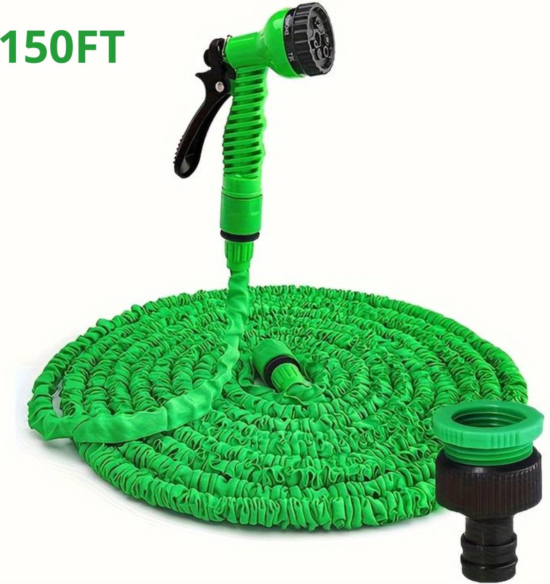 Bovista Tuinslang Flexibel - Tuinslangen - Haspel - Spuitpistool - 45 Meter - Groen
