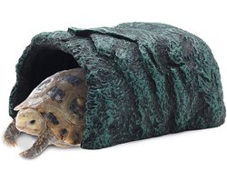 Natuurlijke habitat decoratieve grot schuilplaats voor reptielen en amfibieën - terrarium decoratie rots steen ornament voor schildpadden, gekko's, spinnen, kikkers, hagedissen en vissen Reptielenverblijf