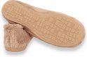Onderkant van de lichtroze Scapa pantoffel met een antislip rubberen zool en een geometrisch patroon.
