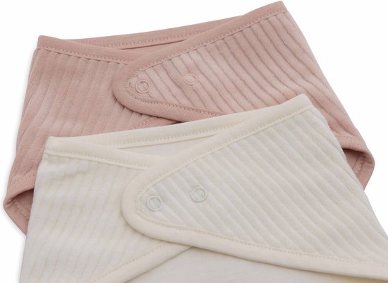 Jollein - Slab Bandana - Katoen - Slabbetjes Baby - 2 Stuks - Velvet Rib Wild Rose/Ivory - 2 Stuks van Jollein — afbeelding 3