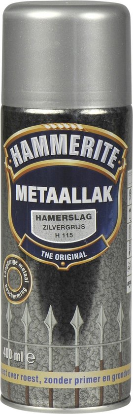 Foto: Hammerite hamerslag metaallak zilvergrijs 400 ml