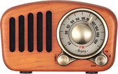 Somstyle Vintage Mini Draagbare Speaker - 11.2 x 6.8 x 5 CM - Retro Radio - Bluetooth 4.2 - Walnoothout - Met Subwoofer - Luidspreker - Bruin