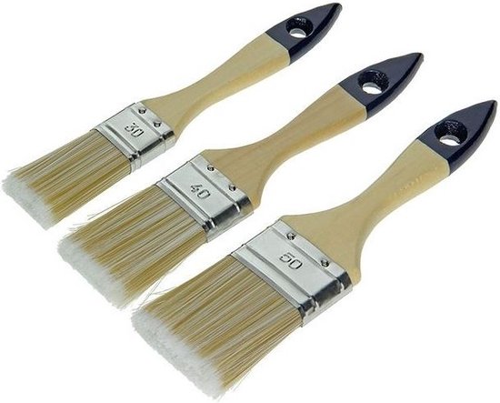 SAM 3-delige acryl platte kwastenset