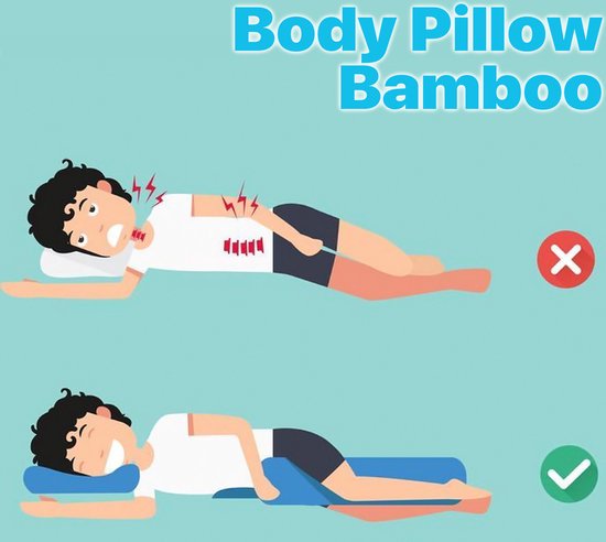 Ondersteunend Lichaamskussen + 1x katoenen kussensloop - 45 x 145cm - Zand - Body Pillow - Zwangerschapskussen - Body Pillow - Lichaamskussen - Voedingskussen - Zijslaapkussen - Sluimerrol - Afneembaar hoes premium body pillow lichaamskussen van Sluimer. — afbeelding 3