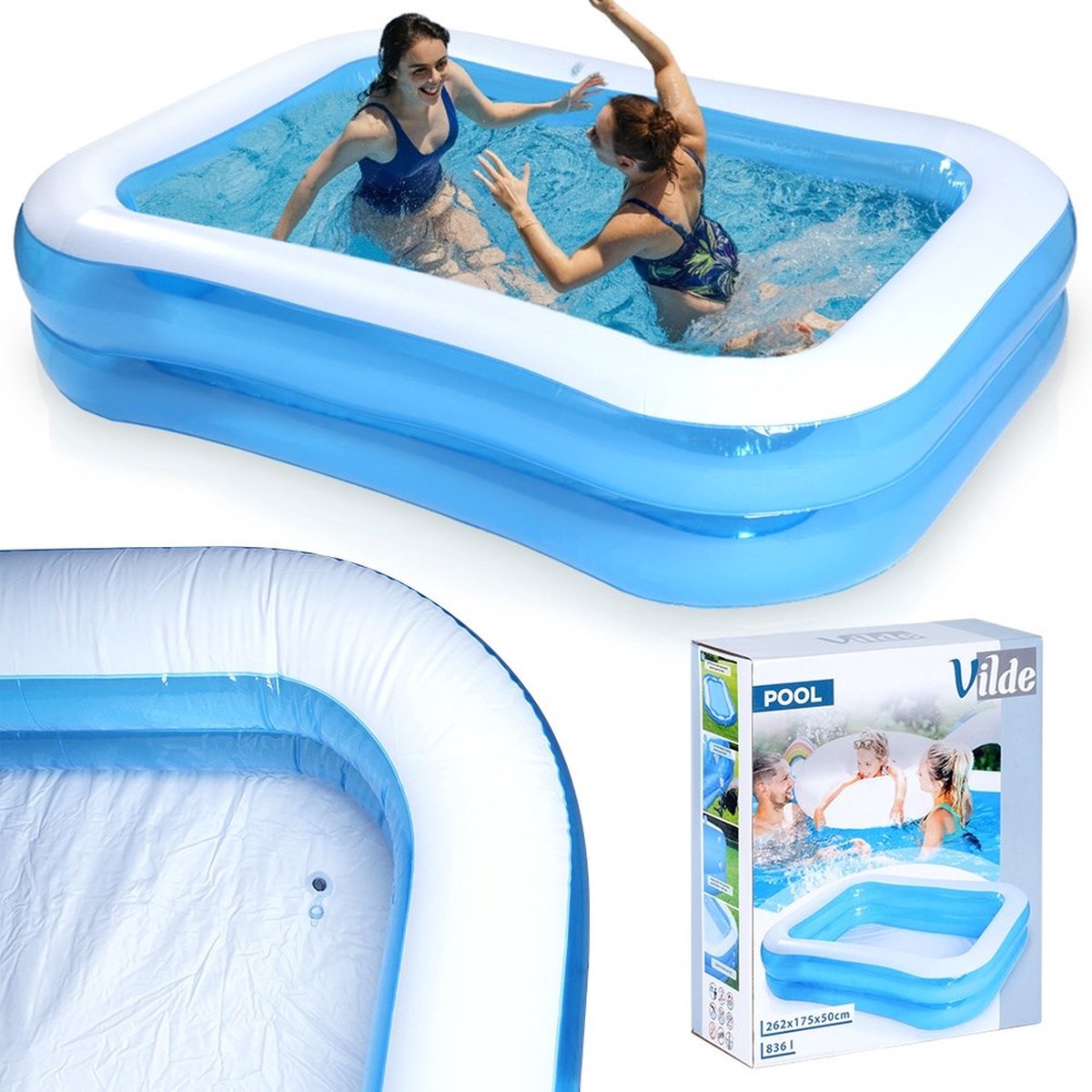 Zwembad Tuin Opblaasbaar 245x150x43 cm - Opzetzwembad - Pool — afbeelding 4