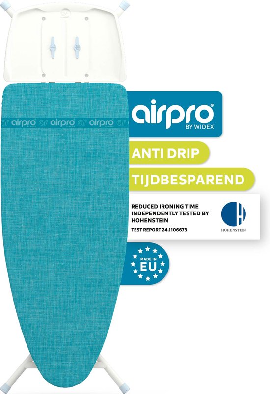 AIRPRO By Widex Strijkplank - 125 x 52 XL - 50% Sneller strijken - Extra duurzaam - Inclusief gratis Airpro Strijkplankhoes - Strijkplanken - Strijken - Met strijkijzerhouder en 7 jaar garantie