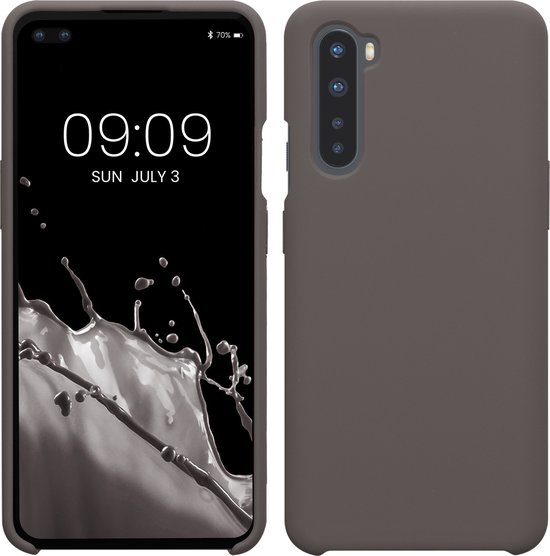 kwmobile telefoonhoesje geschikt voor OnePlus Nord - Hoesje met siliconen coating - Smartphone case in steengrijs