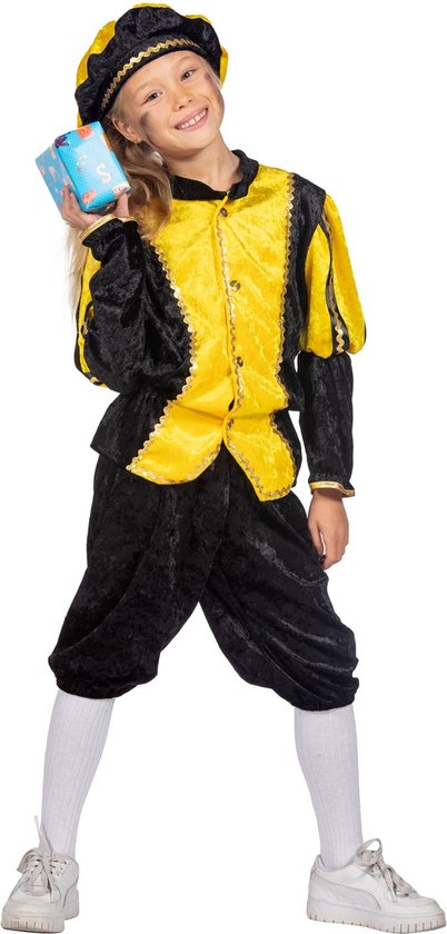 Wilbers & Wilbers - Costumes de père fouettard noirs - Costume Pete joyeux Pete jaune Costume enfant - Jaune - Taille 104 - Sinterklaas - Déguisements