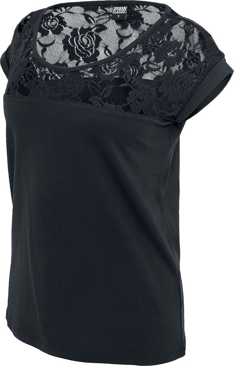 Urban Classics Laces Tee Dames T-shirt – XS Zwart