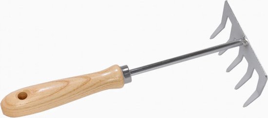 Talen Tools - Handharkje - 5 tanden - Verzinkt staal - Essenhouten handvat van Talen Tools — afbeelding 2