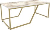 Asir - Table basse - Wit et Or - 120 x 60 x 48 cm
